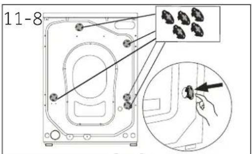 HAIER HW90-BD14CIGU1 - Démontage des boulons de transport - 3
