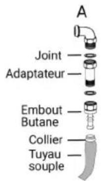 Joint Adaptateur Embout Butane Collier Tuyau souple