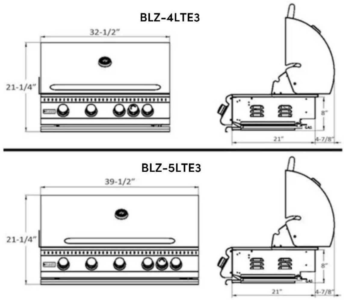 Blaze Outdoor BLZ-4LTE3 - BBQ SPECIFICATIONS - 1