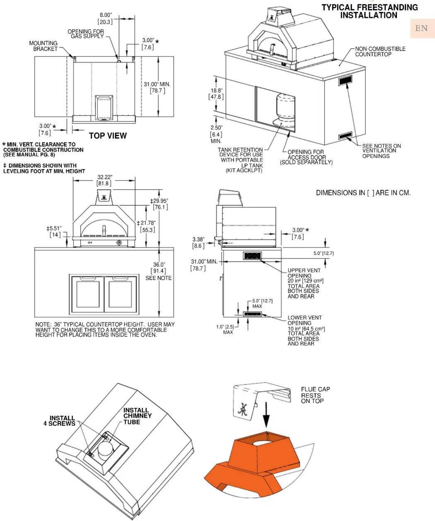 Hestan AGPO33 - COUNTERTOP HEIGHT - 1