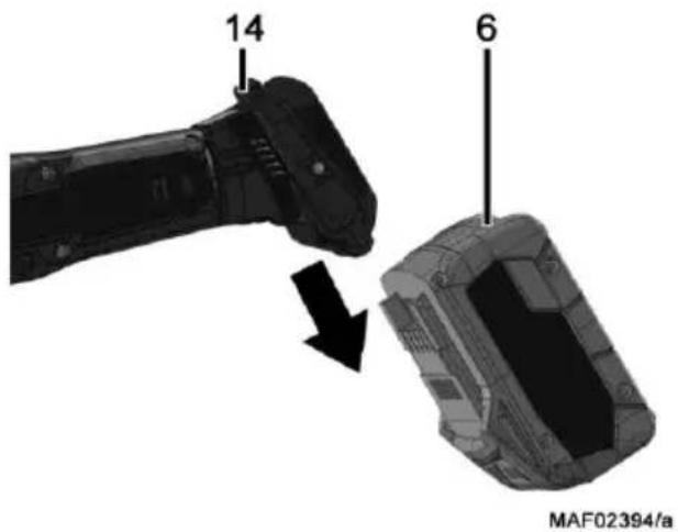 Mafell RF 34-18 - Снятие аккумулятора - 1