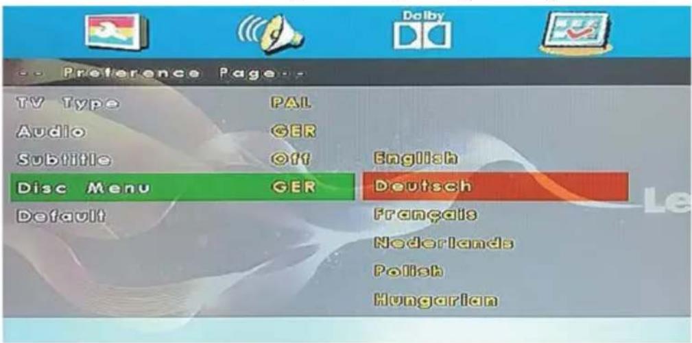 LENCO DVL-1662BK - Disc Menu (Menu disque) - 1