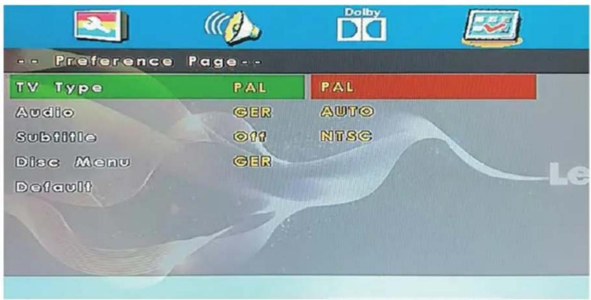 LENCO DVL-1662BK - Preference Setup - 1