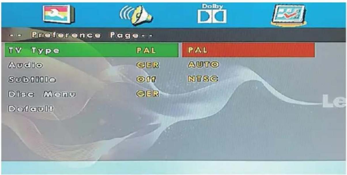 LENCO DVL-1662BK - Configuración de preferencias - 1