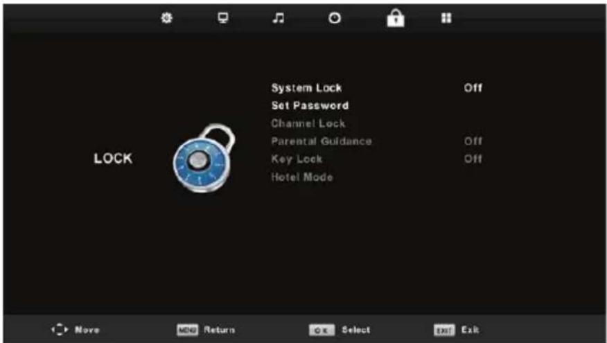 LENCO DVL-1662BK - Lock Menu - 1