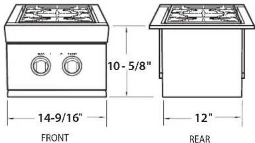 DCS BGC132 - SIDE BURNER DIMENSIONS - 3