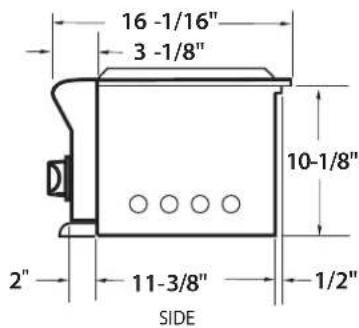 DCS BGC132 - SIDE BURNER DIMENSIONS - 2