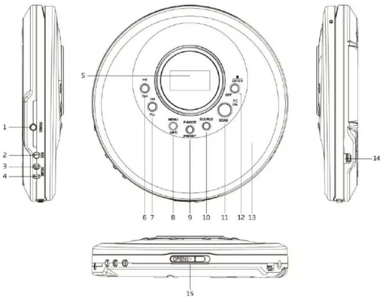 LENCO CD-400GY (V2) - DESSUS et CÔTÉ - 1