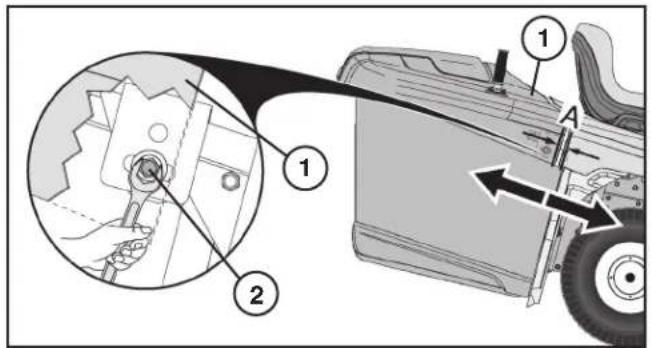 HUSQVARNA TC 139T - POUR REGLER LE BAC DE RAMASSAGE REGLAGE HORIZONTAL - 1