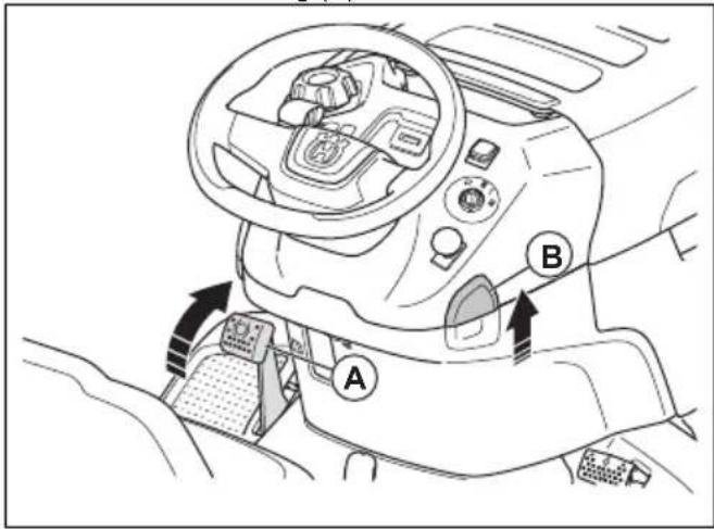 HUSQVARNA TS 215T - So betätigen und lösen Sie die Feststellbremse - 1