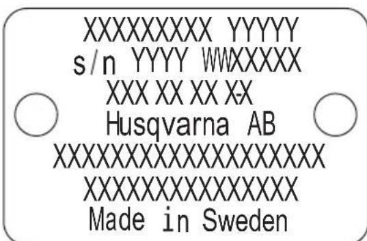 HUSQVARNA K 540i - Type plate - 1