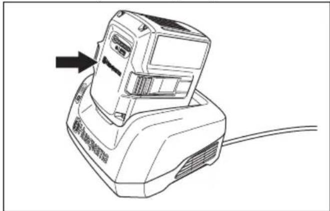 HUSQVARNA K 540i - To connect the battery to the battery charger - 1