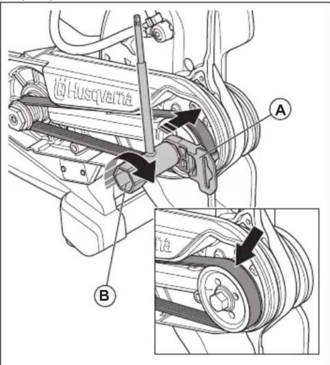 HUSQVARNA K 540i - To install the drive belt - 1