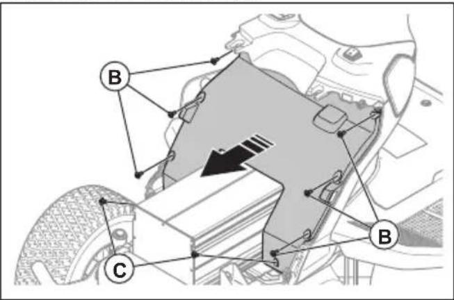 HUSQVARNA TC 100i - De binnenste dashboardafschemming verwijderen en aanbrengen - 2