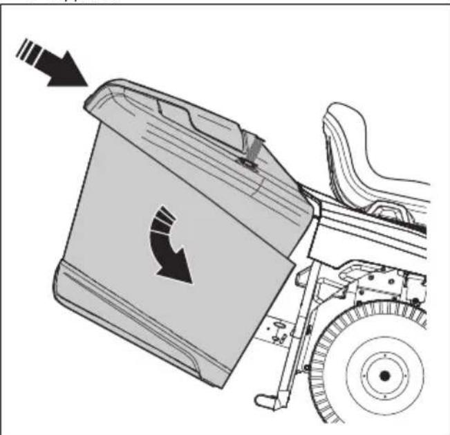 HUSQVARNA TC 100i - Pour installer et déposer le collecteur d'herbe - 1