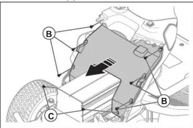 HUSQVARNA TC 100i - Retrait et installation du couvercle de tableau de bord interne - 2