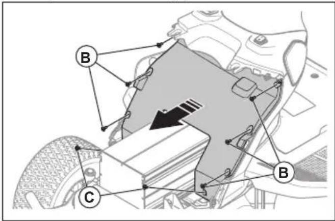 HUSQVARNA TS 100i - De binnenste dashboardafscherming verwijderen en aanbrengen - 2