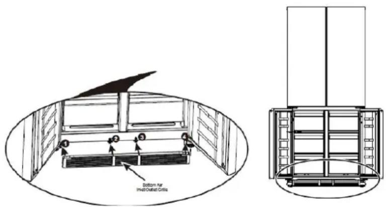 FRIGELUX FRD190XBI - 1- Installation de la grille de ventilation / Installation of bottom grille - 1