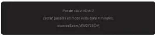 ALIENWARE AW2725DM - Messages d'avertissement de l'OSD - 10