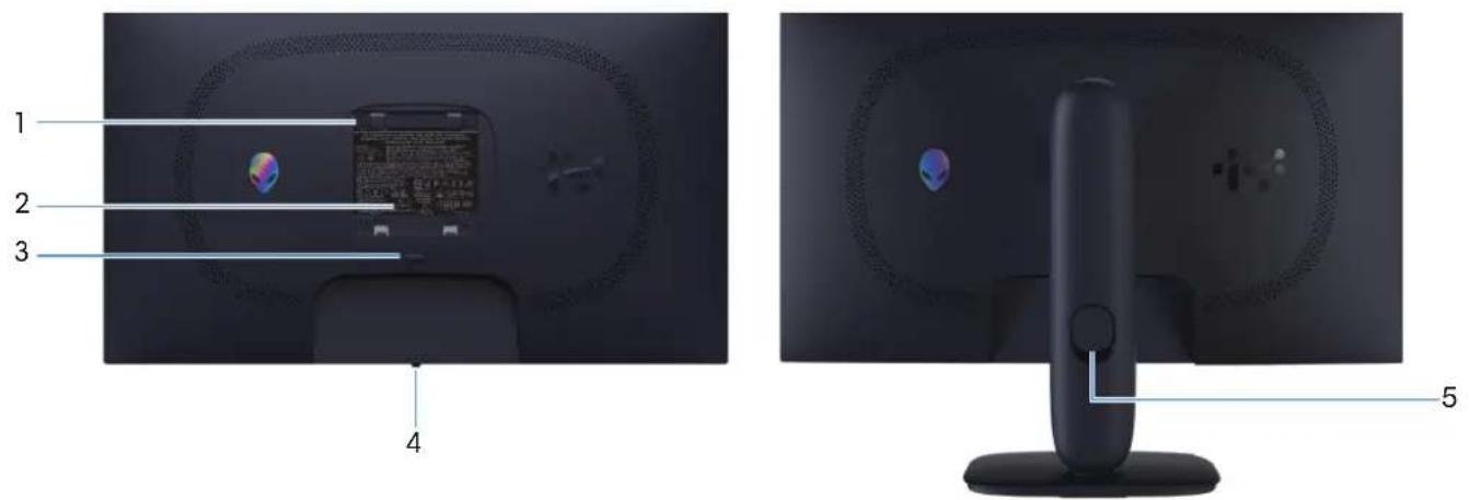 ALIENWARE AW2725DM - Identifier les pièces et les commandes Vue de devant - 2