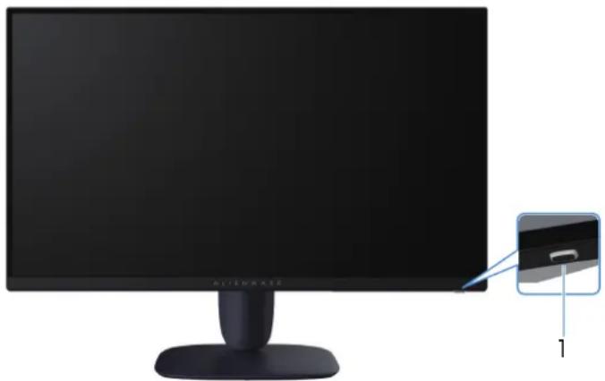 ALIENWARE AW2725DM - Identifier les pièces et les commandes Vue de devant - 1