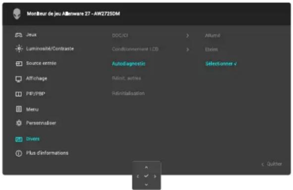 ALIENWARE AW2725DM - Diagnostiques intégrés - 1