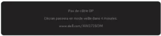 ALIENWARE AW2725DM - Messages d'avertissement de l'OSD - 8