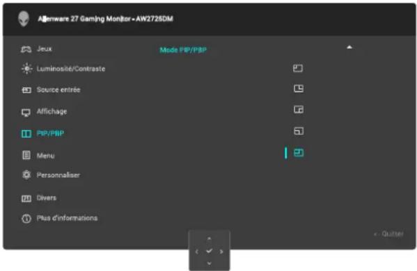 ALIENWARE AW2725DM - Accéder au menu du système - 14