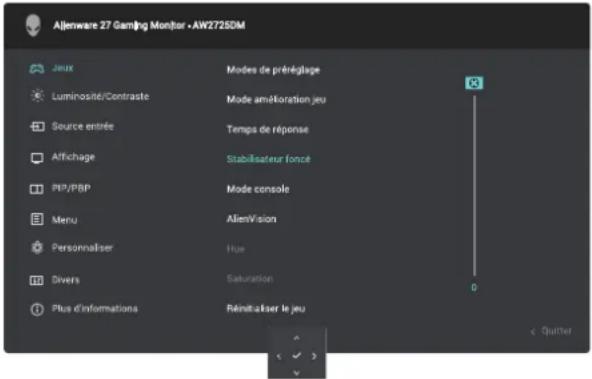 ALIENWARE AW2725DM - Accéder au menu du système - 4