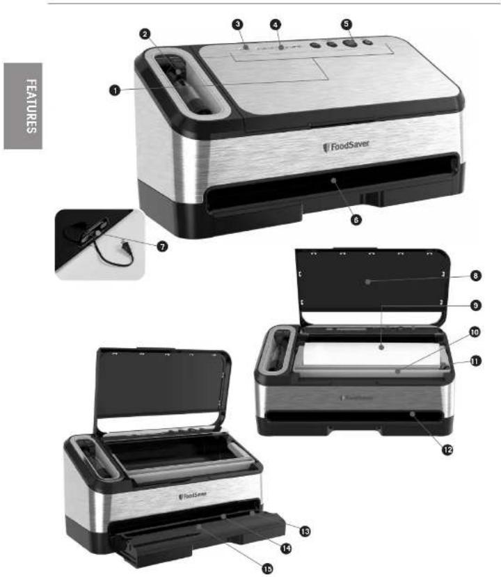 FOODSAVER V4840 - POWER CORD INSTRUCTIONS: - 1