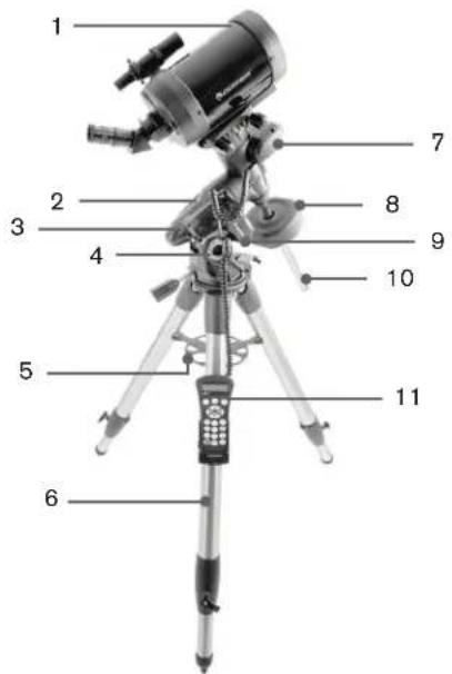 CELESTRON Advanced VX 7 Maksutov Cassegrain - Advanced VX Mount (Advanced VX with 5" Schmidt-Cassegrain Optical Tube Shown) - 1