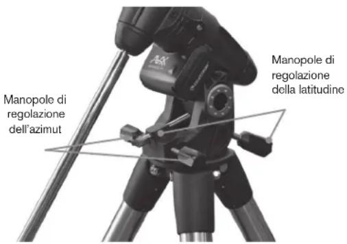 CELESTRON Advanced VX 7 Maksutov Cassegrain - Regolazione della montatura in altitudine - 1