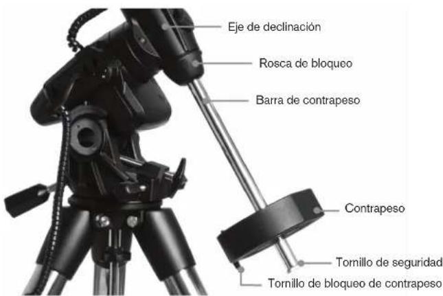 CELESTRON Advanced VX 7 Maksutov Cassegrain - Instalar la barra de contrapeso - 1