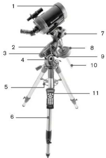 CELESTRON Advanced VX 925 EdgeHD - Montatura Advanced VX (Raffigurazione di Advanced VX con tubo ottico Schmidt-Cassegrain da 5") - 1