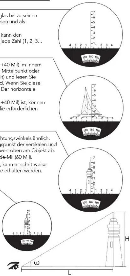 CELESTRON Oceana 7x50 - Verwendung der Strichplatte zur Distanzmessung - 1