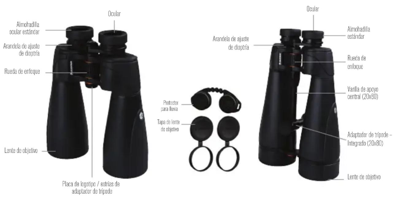 CELESTRON SkyMaster Pro ED 7x50 - PIEZAS DE LOS BINOCULARES SKYMASTER PRO ED - 1