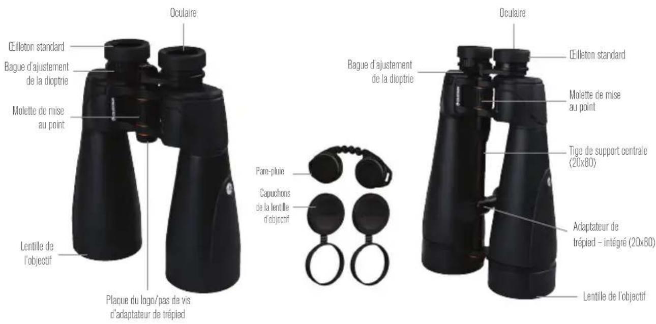 CELESTRON SkyMaster Pro ED 7x50 - COMPOSANTS DES JUMELLES SKYMASTER PRO ED - 1