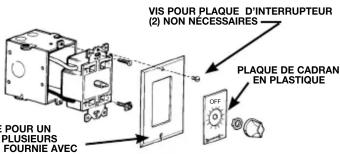 VIS POUR PLAQUE D'INTERRUPTEUR (2) NON NÉCESSAIRES PLAQUE DE CADRAN EN PLASTIQUE POUR UN PLUSIEURS FOURNIE AVEC