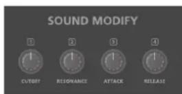 ROLAND JUNO-D7 - Utilisation des molettes SOUND MODIFY pour modifier le son - 1