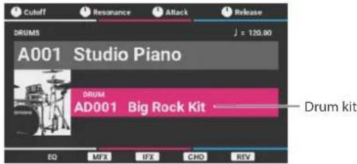 ROLAND JUNO-D7 - Jouer les sons de percussions (DRUMS) - 1