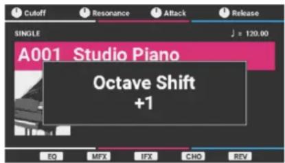 ROLAND JUNO-D7 - Appuyez sur le bouton OCTAVE [DOWN] ou [UP]. - 1