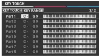 KEY TOUCH KEY TOUCH KEY RANGE 2/2 Part 1 C- G 9 Part 2 C- G 9 Part 3 C- G 9 Part 4 C- G 9 Part 5 C- G 9 Part 6 C- G 9 Part 7 C- G 9 Part R C- G 9