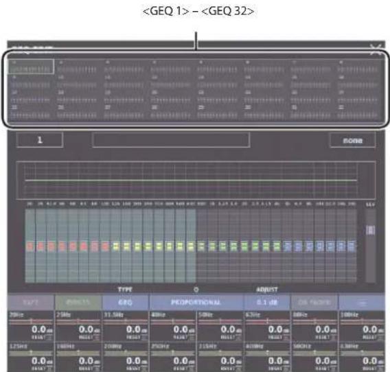 ROLAND M-5000C - Tap a tab from  to , then use the touch display and knob section to make detailed adjustments. - 1