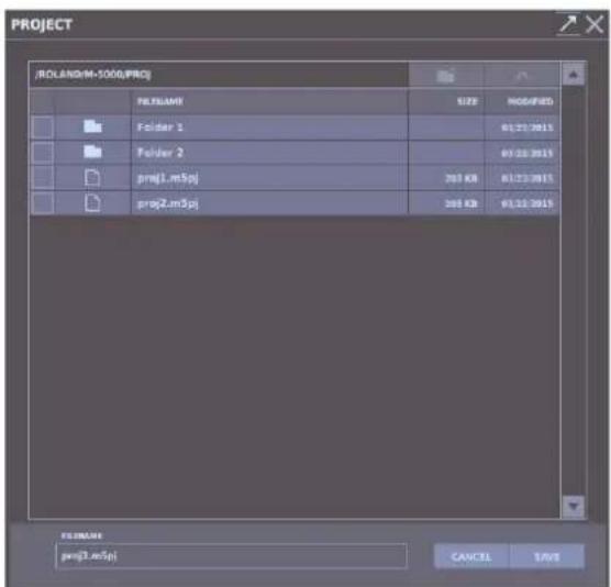 ROLAND M-5000C - Saving a Project File to a USB Flash Drive - 2