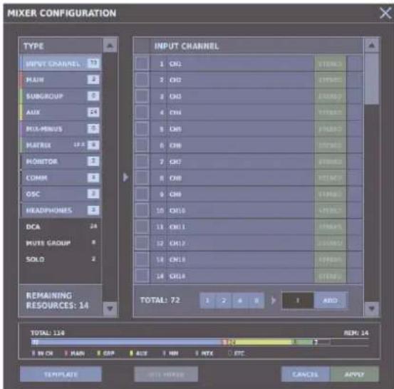 ROLAND M-5000C - Using Templates to Select a Mixer Configuration - 1