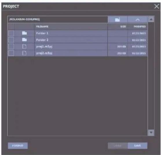 ROLAND M-5000C - Saving a Project File to a USB Flash Drive - 1