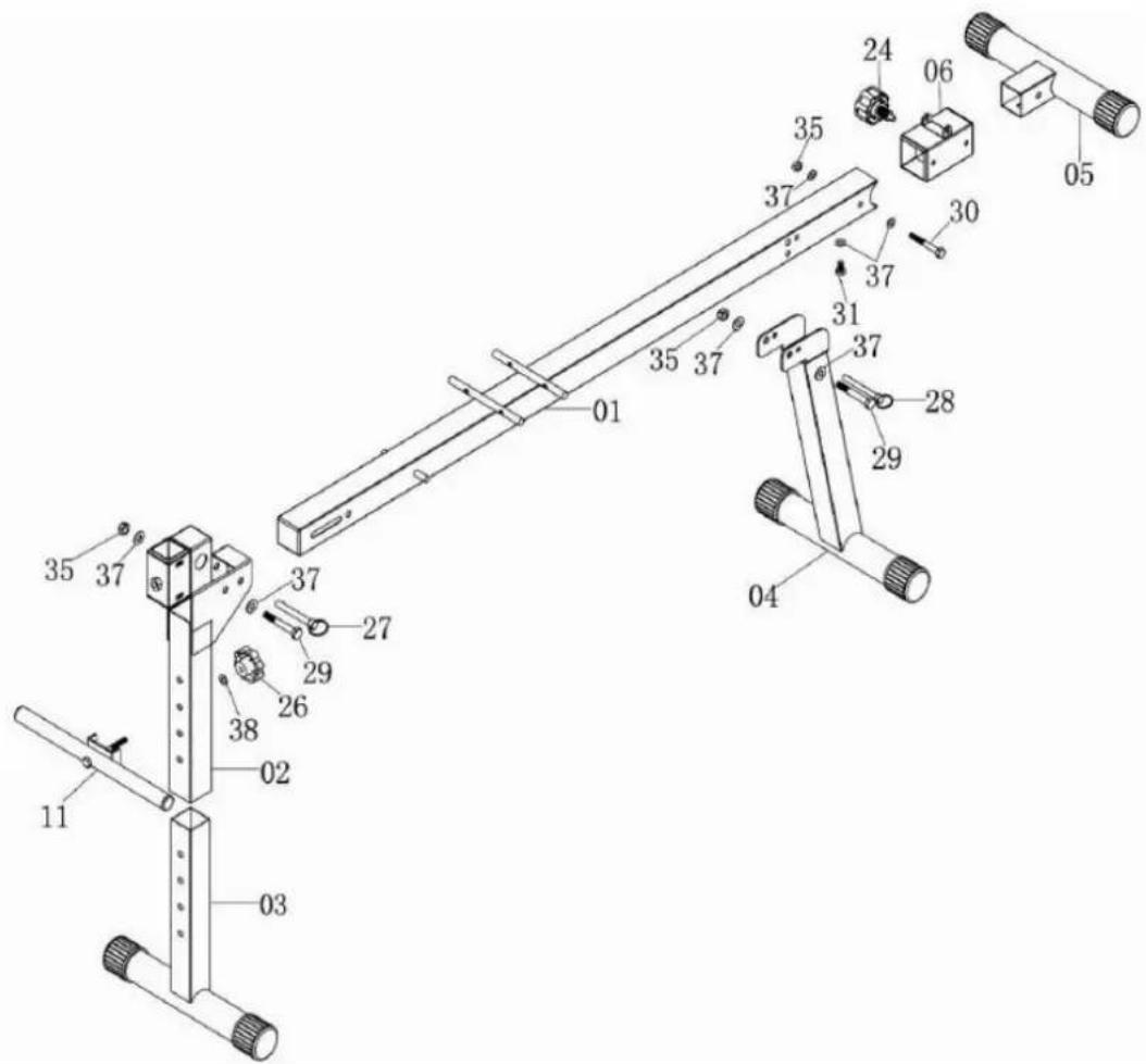 Toorx WBX-30 - Montage de la structure du banc - 1