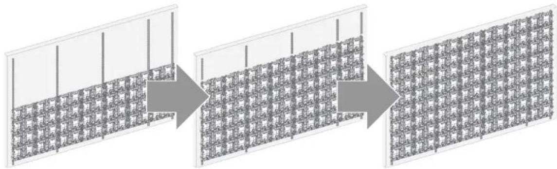 Barco TruePix TP0.9 - Installation des supports et des blocs de suspension à ressort de la première rangée. - 10