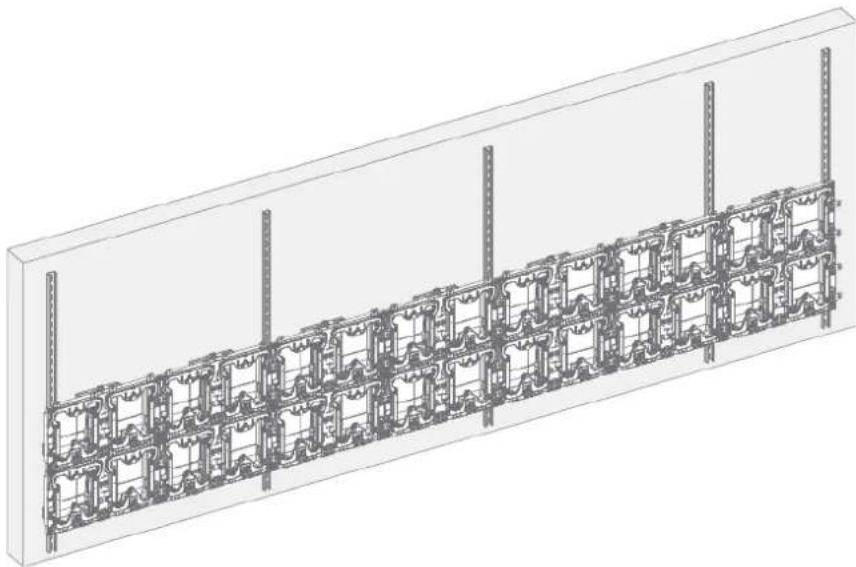 Barco TruePix TP0.9 - Installation des supports et des blocs de suspension à ressort de la première rangée. - 8