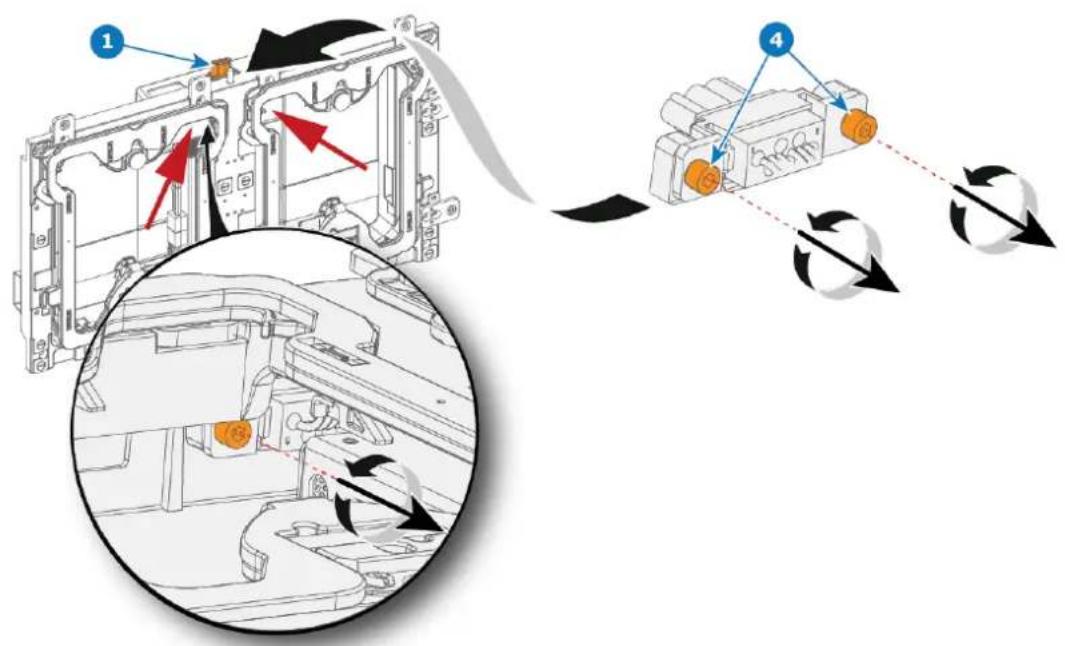Barco TruePix TP0.9 - Comment interrompre le chemin d'alimentation depuis l'avant de la grille - 1